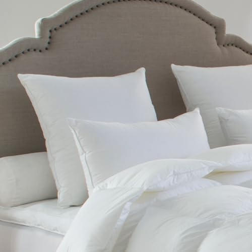 DROUAULT - Oreiller Everest 50x70 cm - Soutien Ferme - 30% Duvet Canard Oie | Dormeurs sur le Côté - Enveloppe 100% Percale de Coton - Gonflant & douceur - Lavable 40°C