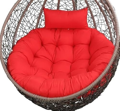 guoiooi Im Freien hängenden Ei Stuhl Kissen Ersatz 6 verdicken bequemen hängenden Stuhl Kissen dunkel Gary (nur Kissen) Hängematte Stuhl Kissen(Red,51.2x43.3inch)