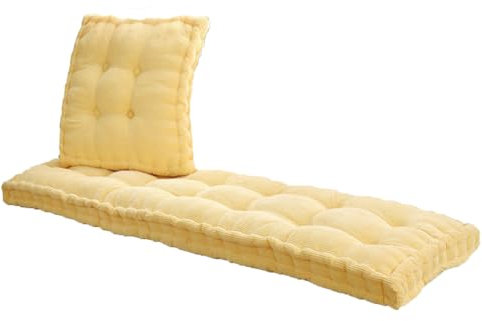 xinwanhong Sitzkissen Bank Outdoor, Sitzkissen Gartenstuhl, 1 2 3 4-Sitzer Bankauflagen Stuhlkissen Bankkissen Für Zuhause, Sitzkissen Für Fensterbank 10Cm Dickes,Yellow gelb,55x110cm