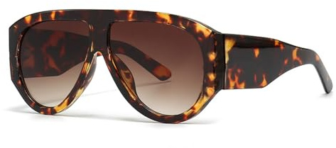 VueLux Vintage Sonnenbrille Ovale Übergroße Pilot Brille UV400 Schutz für Damen Herren