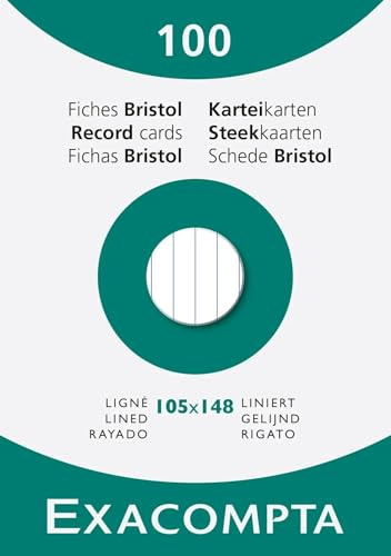 Exacompta 10 Boxen 100 Karteikarten Liniert 105 x 148 mm Weiß