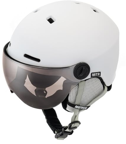 Skidhjälm Skihelm med Visir Skidhjälm Barn Herr Dam Snowboardhjälm Ski Helmet Skid Hjälm Vit Svart Skidhjälm Utomhus Snösport Snowboard Skidåkning METEOR