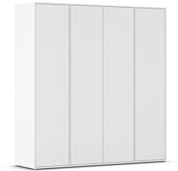 Rauch Möbel NABILA, Kleiderschrank, Farbe Weiß, Breite 187 cm | Schrank, Mehrzweckschrank, 4-türig, Push-to-open, Zubehör Classic, für Schlafzimmer, Kinderzimmer, Studentenwohnung