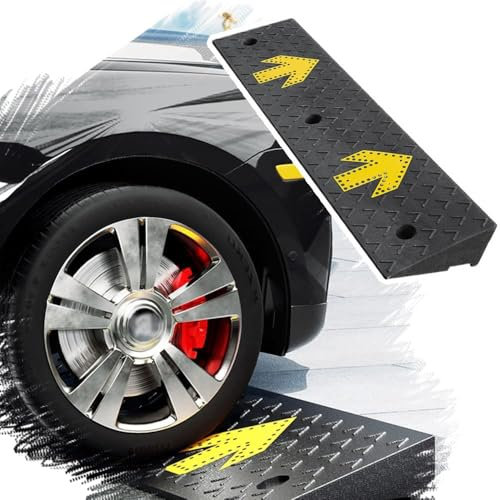 REDEXI Autos Bordsteinkanten Rampe Rollstuhlrampe Rutschfeste Schwelle Rampen, 5cm/8cm/10cm Hohe Türschwellenrampe, Auffahrhilfe Gummirampe Für Garage, Bürgersteig, Stufen, Laderampe(100x25x4cm(39x10x