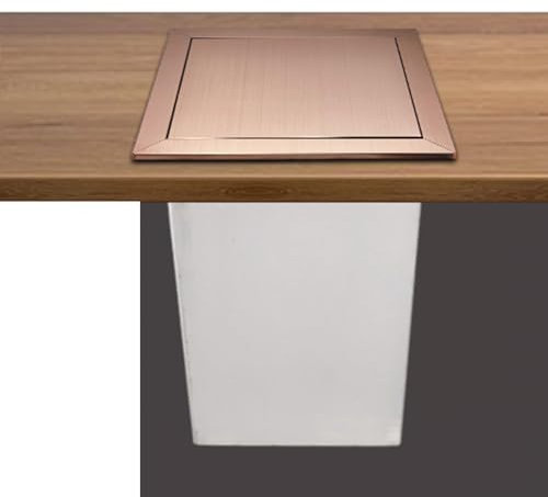 AYCDL Pattumiera da Cucina, pattumiera da Incasso, in Acciaio Inox 304, con Coperchio da Incasso, Scivolo per rifiuti Profondo 350 mm con Coperchio a ribalta oscillante, Argento,Rose Red