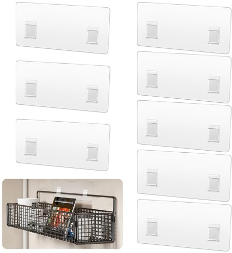 8 Pack Shower Caddy Hook, Clear Adhesive Replacement - No Drilling Waterproof Wall Strong Strips for Corner Storage, Bathroom Shelves and Kitchen Rack