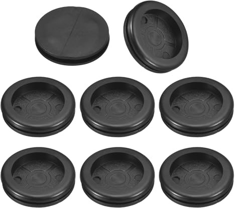 sourcing map 8Pcs Rubber Grommets 1-3/8 (35mm) Drill Hole, 1-1/4 (31mm) ID Single Sided Hole Plugs Ring Gasket for Firewall Cable Wire Protecting, Black