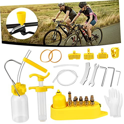 BESPORTBLE Bremsenentlüftungsset Mountainbike Hydraulik Scheibenbremse Ölfüllwerkzeug Messingkopf Inkl Adapter Mineralöl Fahrrad Reparatur Wartung