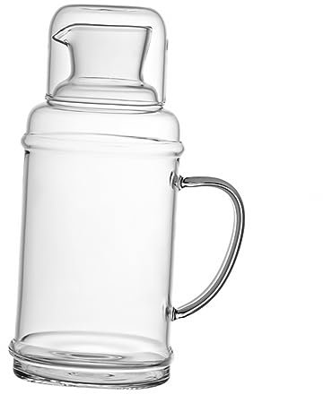 NAMOARLY 1pieza Jarra De Vidrio Templado De Gran Capacidad Hervidor Multifuncional Para Bebidas Frías y Calientes Para Hogar y Refrigerador Tapa y Asa Ergonómica