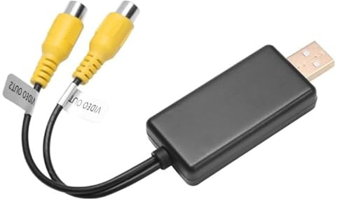 1SourceTek CVBS Adaptateur de sortie vidéo 2 sorties CVBS USB vers câble RCA DC 5 V USB pour lecteur multimédia Android et Android TV Playe