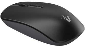 VulTech MW-10 Souris sans Fil Optique silencieuse, 1600 DPI, sans Fil 2,4 GHz, 3 Touches + molette défilement + commutateur DPI, ambidextre, Compatible avec Notebook/PC/MacBook/Linux - Noir