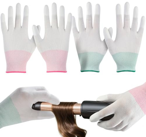 Maxmoc 2 Pairs Heat Gloves for Hair Styling,Heat Protection Gloves for Hair Styling,Heat Resistant Glove,Heatproof Glove for Curling,Flat Iron and Curling Wand