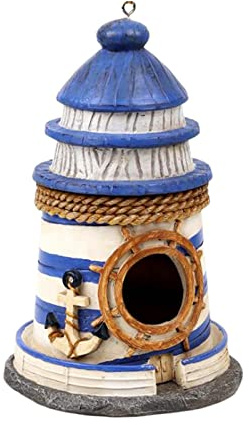 Handbemaltes Vogelhaus zum Aufhängen, Gartendekoration, Kunstharz, Vogelhaus, Nistkasten, Outdoor-Dekoration, bunter Stil 4