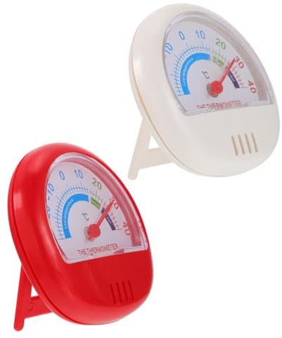 WEKADRIN Thermomètre Réfrigérateur Plastique 2 Pièces Blanc Et Rouge Indicateur De Température Pratique Cuisine Et Congélateur Usage Domestique