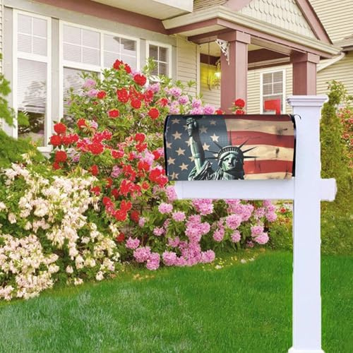 Coperture per cassette postali con statua della libertà bandiera americana benvenuto magnetica involucri impermeabili resistenti alle intemperie copertura per cassetta delle lettere per casa