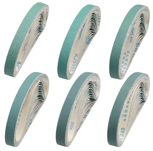 1x30 Sanding Belts Ceramic 60-400 Grit, 18 Pack | 3 Each of 60/80/120/180/240/400 Grit, Fits 1 x 30 Inch Belt Sanders, Woodworking, Metal Polishing