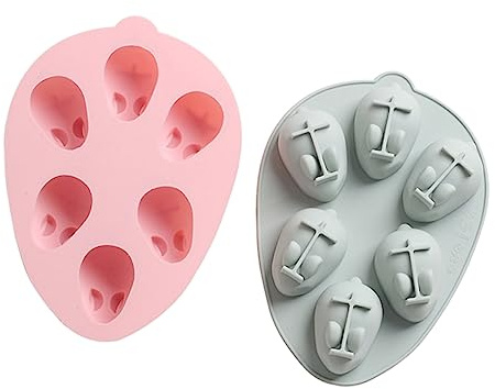 GLEAVI Stampo per Torta a 6 Fori in Silicone Antiadherente Stampo per da Te Set da 2 Pezzi per Decorare Dolci in Cucina
