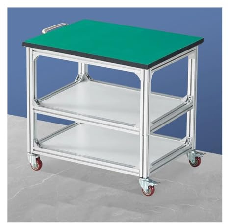 Banco Da Lavoro Portatile Con Ruote E Maniglie, Banco Da Lavoro Antistatico Con Ruote, Per Postazione Di Lavoro, Officina, Banco Di Prova, Carrello Per Movimentazione Materiali(Green/3,60x40x75 cm)