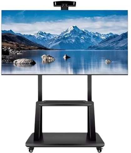 rto TV Universale, rto TV Mobile con Vassoio per la Maggior Parte dei televisori al Plasma/LCD/LED da 32-75 Pollici, rto da Pavimento con Ruote per TV.