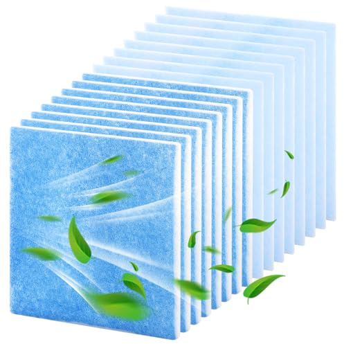 CYEER 16 Stück Ersatzfilter für Limodor Lüfter 240x240mm, Filterklasse G4 für Badlüfter & WC-Lüfter, Ersatzfiltermatte Blau/Weiß für Limodor F/M & Compact Serie, 15mm Dicke