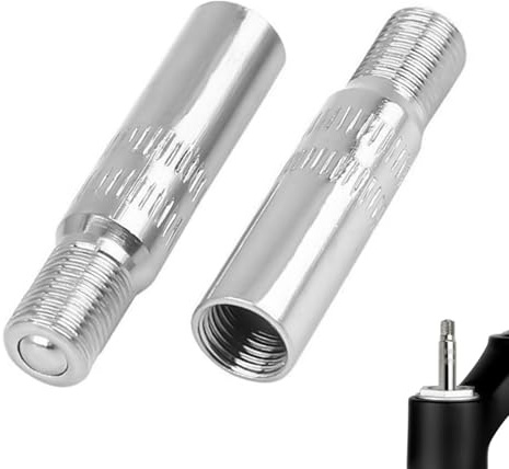 2 Pièces Rallonge Gonfleur Pneu Trotinette 39mm, Rallonge Valve Pneu en Alliage d’Aluminium avec Valve Anti-Fuite, Extension Rigide Compatible avec Trottinette Électrique, Voiture, Pompe à Air