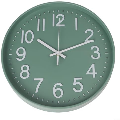 Reloj de pared silencioso con tecnología sin tictac para espacios de distracción, diseñado para sala de estar, dormitorio, cocina y oficina, con números arábigos claros