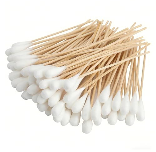 Frdelma Bastones de algodón largos 200 unidades, 15 cm bastones para la limpieza de cámaras, teclados, maquillaje y pulido