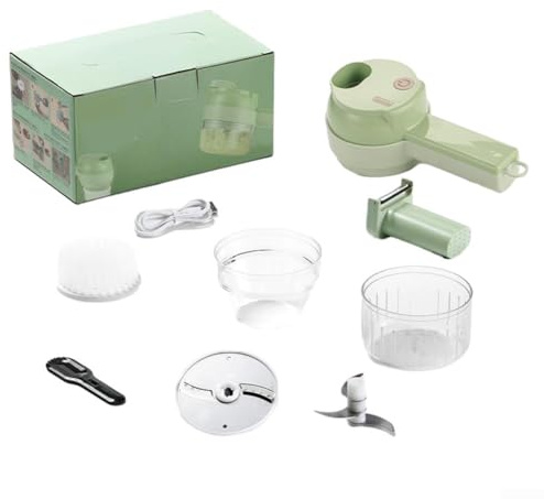 Handheld Electric Vegetable Cutter 4 in 1 Garlic Beater and Onion Slicer for Effortless Cooking and Cleaning