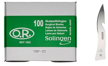 OR Skalpellklingen Figur 00 – 100 Stück - Präzisionsklingen – einzeln steril verpackt – Präzisionsklingen aus rostfreiem Stahl – für Praxis, Klinik und Labor