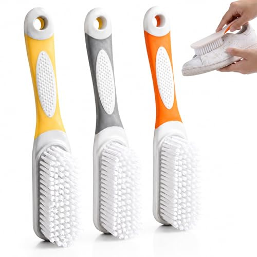 3 Pcs Soft Shoe Brushes, Shoe Cleaning Brush, Shoes Scrubbing Cleaning Brush with Handle, Multifunctional Laundry Brush for Cleaning Shoes, Clothes