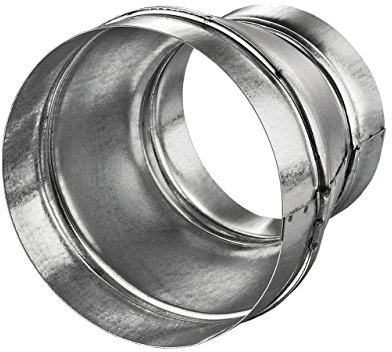Reduzierung/Erweiterung für Lüftungsrohre, 80mm auf 100mm, aus verzinktem Edelstahl