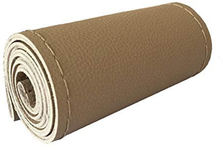 Couvre Volant en Cuir Souple sur Le Volant de la Voiture avec Une Aiguille et du Fil Accessoires intérieurs Beige