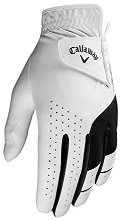 Callaway Herren Golf Handschuh Golfhandschuhe Weather Spann Single Pack Linke Hand, Cadet Medium Large, Weiss/opulenter Garten