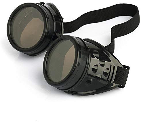 DIVISTAR Vintage Steampunk Brille Brille Punk Gothic Schwarz