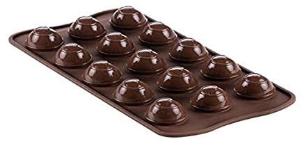 silikomart | SCG052 Silikonform für CHOCO SPIRAL Pralinen, Antihaft, 15 Pralinen, 1er Pack Form für Süßigkeiten, Easy Choc, Ø 24 mm, h 30 mm, Volumen 135 ml, Made in Italy