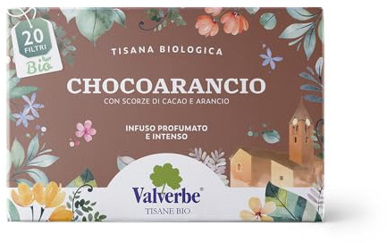VALVERBE Tisana Choco Arancio Biologico 20 Filtri - Pacco da 6 - 180 g
