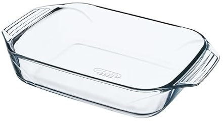 Pyrex Irresistable Easy Grip - Asador rectangular (cristal, 31 x 20 cm, 2 unidades), transparente