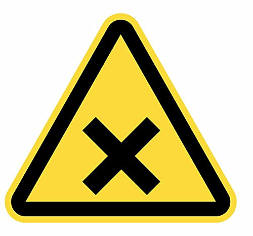 Warnschild, selbstklebend, 5 Stück, 15 cm, dreieckig, gelb, 15 cm, gesundheitsschädlich