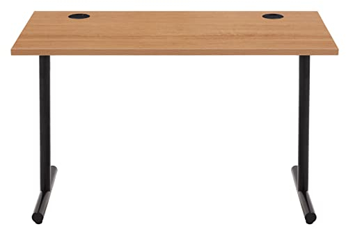Amazon Basics Office Computer Desk, Beech Desktop and Black Frame, Rectangular, Simple Assembly, 120 x 60 x 73.6 cm