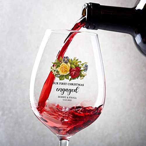 Rimego Juego de 2 copas de vino personalizadas para mujeres y hombres en cumpleaños, Navidad y ocasiones especiales, copas de 17 onzas