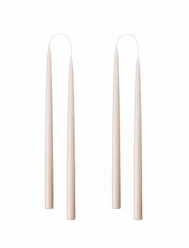 Kunstindustrien® Stabkerzen, Hergestellt in Dänemark, 42 Farben verfügbar, Tafelkerzen, Durchgefärbte Kerzen lange Brenndauer von 15 Stunden, Kerzen Set Geschenk, 4 Stück, 2,2 x 35 cm (Nude)