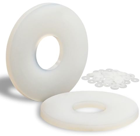 Mbsomnus 60 Stück Kunststoff Unterlegscheiben M5-15mm Nylon Unterlegscheiben Karosseriescheiben Kunststoffscheiben Beilagscheiben für Maschinen Elektrische Geräte Klempner M3 M4 M5 M6 M8 M10 M12 M20