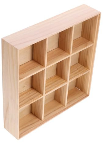 AOKWAWALIY Storage Box, Tea Bag Box, Compartment Storage Box, Wooden Tray, Storage Container, Food Tray, Dried Fruit Compartment, Serving Tray, Wood Colour, Desktop Box, Fruit