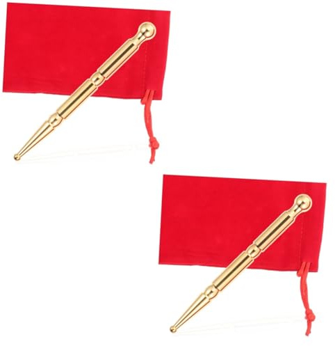 minkissy 2St Akupunktur-Massagestift einziehbar Akupunkturstift Körperpunktsonde Handmassagegerät Akupunktmassagegerät aus Messing Reflexzonenmassage-Werkzeuge tief Massagestab Stimulator