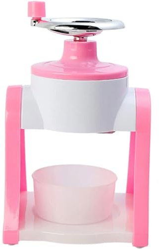 Broyeur à glace manuel pour la maison, Machine À Glace Pilée Manuelle, Broyeur Rotatif, pour Concassage Rapide, pour Bar Cuisine Accessoires de Boisson glacée (Pink)