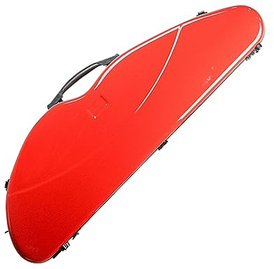 ZoRHac 4/4 Full Size Violin Case, Professional 4/4 Full Size Violin Triangle Shape Carbon Fiber Violin Case with Shoulder Straps and Built-in Hygrometer(Color:Red)
