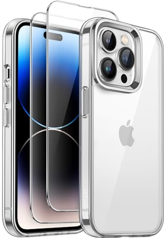 JETech 3 in 1 Case for iPhone 14 Pro, Anti-Yellowing, Clear