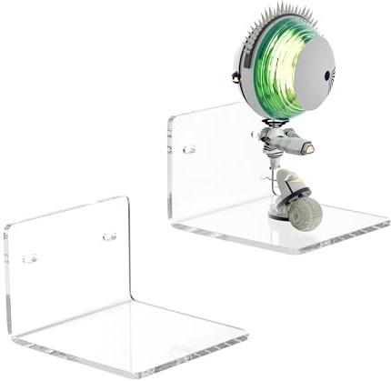 Sezanrpt 10cm klare kleine Wandregale, 4mm Stärke Acryl kleines schwimmendes Regal für Figuren, Pflanzen, Sicherheitskameras, Lautsprecher, Feuchtigkeitsdicht, 2-Pack