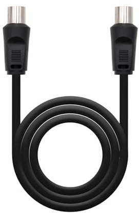 Brightium Cavo antenna TV 75 Ohm, maschio/maschio, 1,8 m, ideale per collegamento antenne e ricezione del segnale televisivo.
