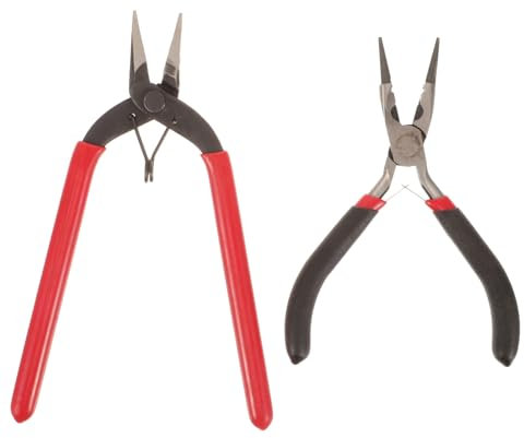 GETAJGHSD 2 Stück Schmuckzange Rundzange Und Spitzzange Drahtschneider Für Schmuck Selbstgemacht Ergonomisches Design Aus Kohlenstoffstahl Präzise Schneidkanten Multifunktionales